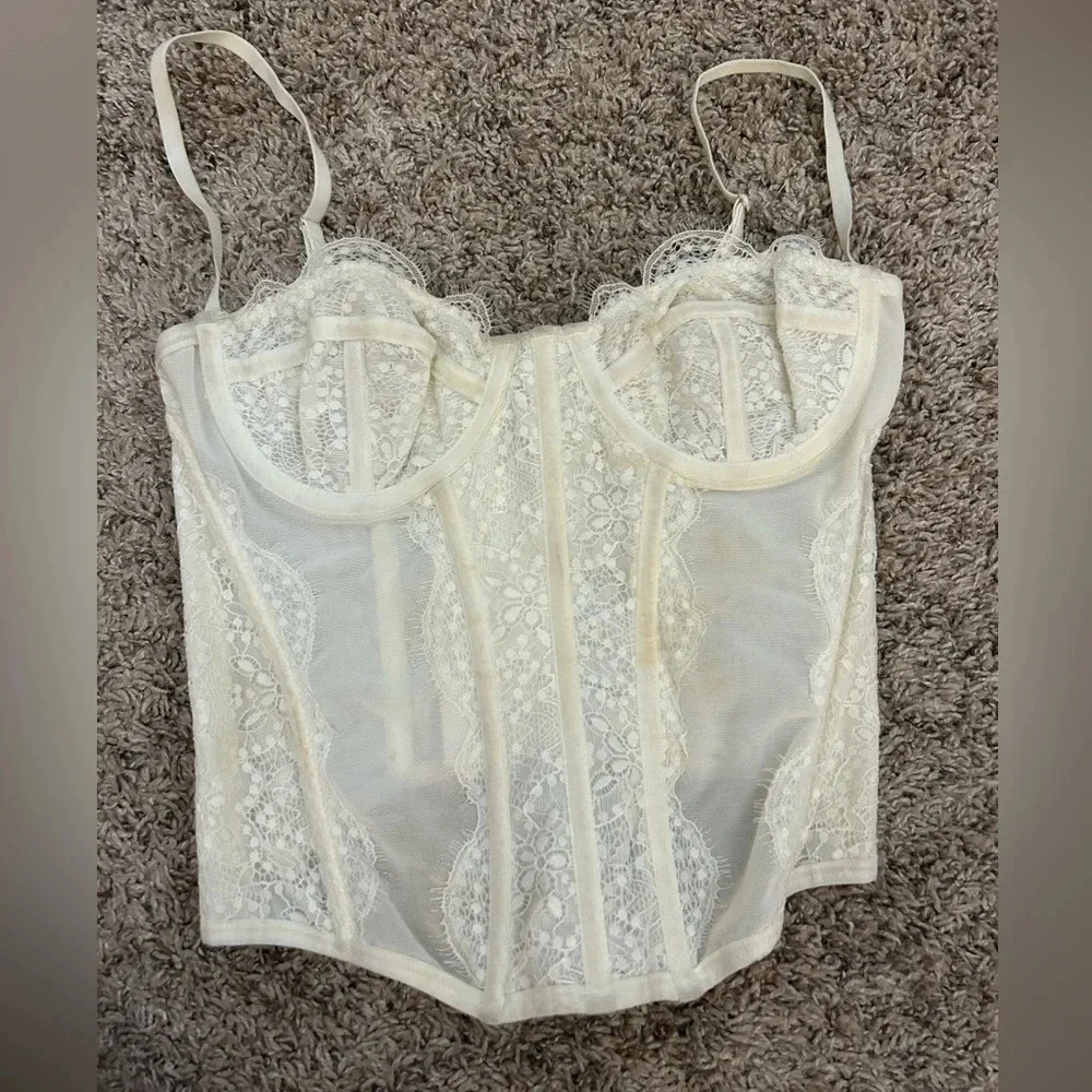 Cream urban outfitters corset